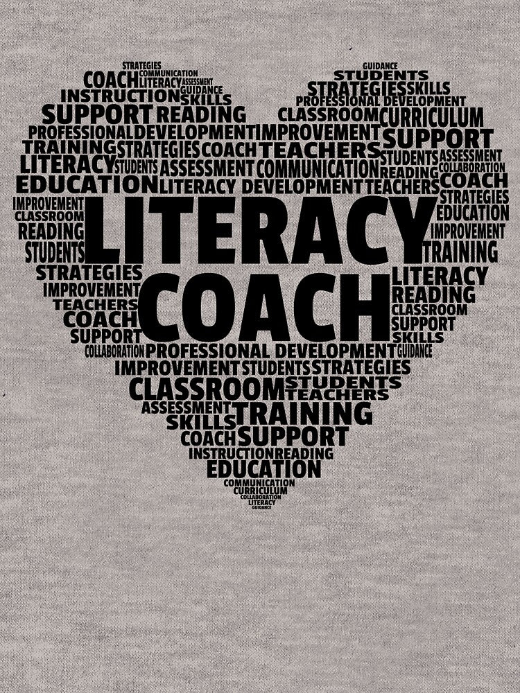 Literacy Coach Word Cloud Heart School Literacy Coach Gear by DynamicDesign