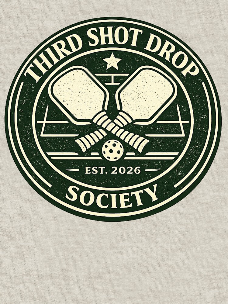 Retro Pickleball Shirt – Third Shot Drop Society Vintage Club Seal by TheCrookedFern
