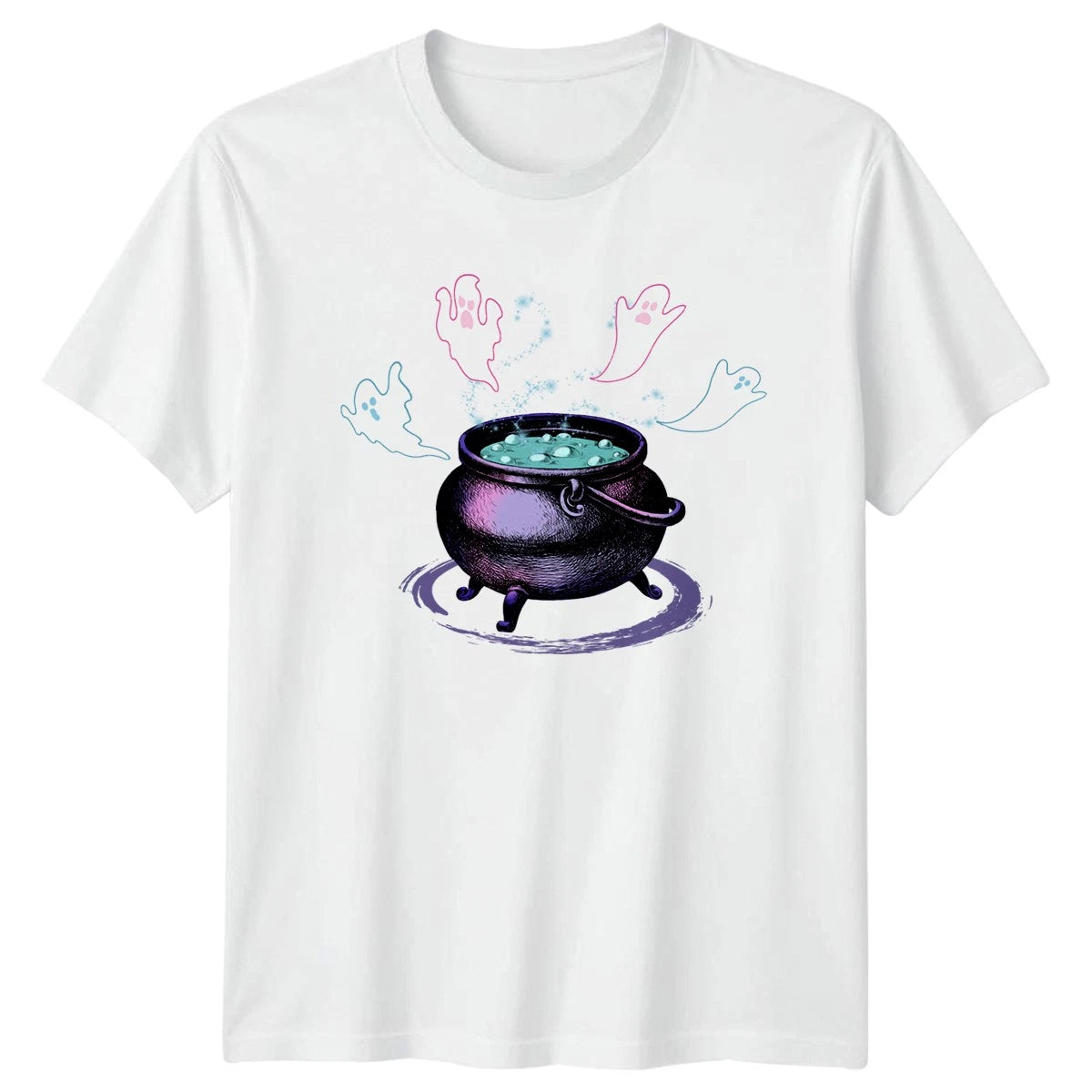 Pastel Goth Cauldron Ghosts Halloween T-Shirt Kawaii Goth Halloween Gift