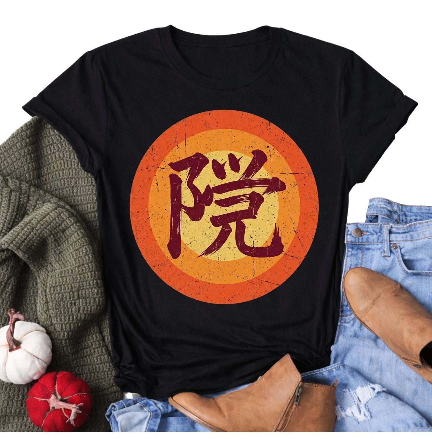 Galaxy Fist Japanese Kanji Retro Sunset Anime Martial Arts Vintage Shirt Gift