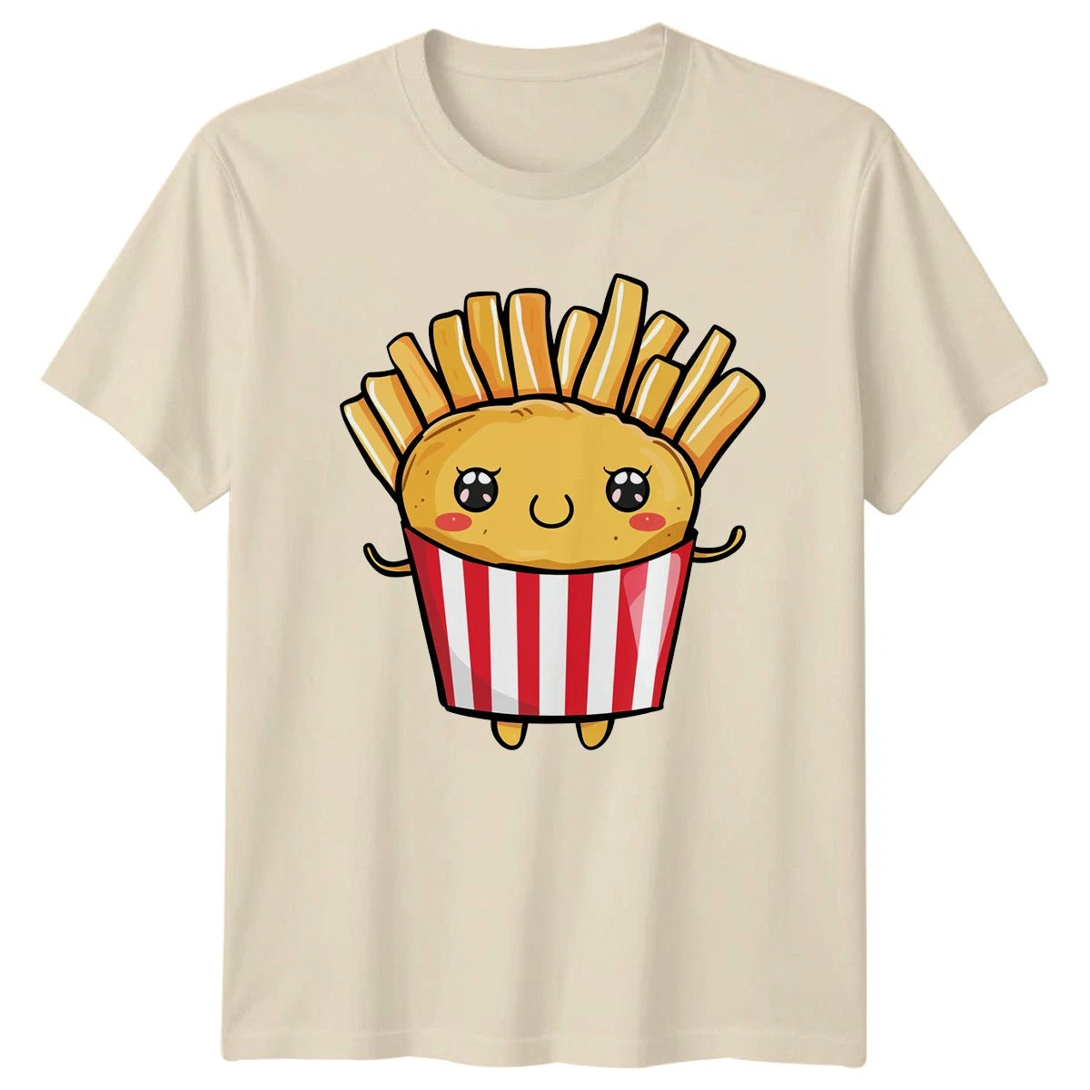 Happy Kawaii French Fries T-Shirt Kawaii Snacks Food Birthday Gift