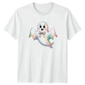 Cute Pastel Ghost With Rainbow T-Shirt Kawaii Ghost Halloween Gift