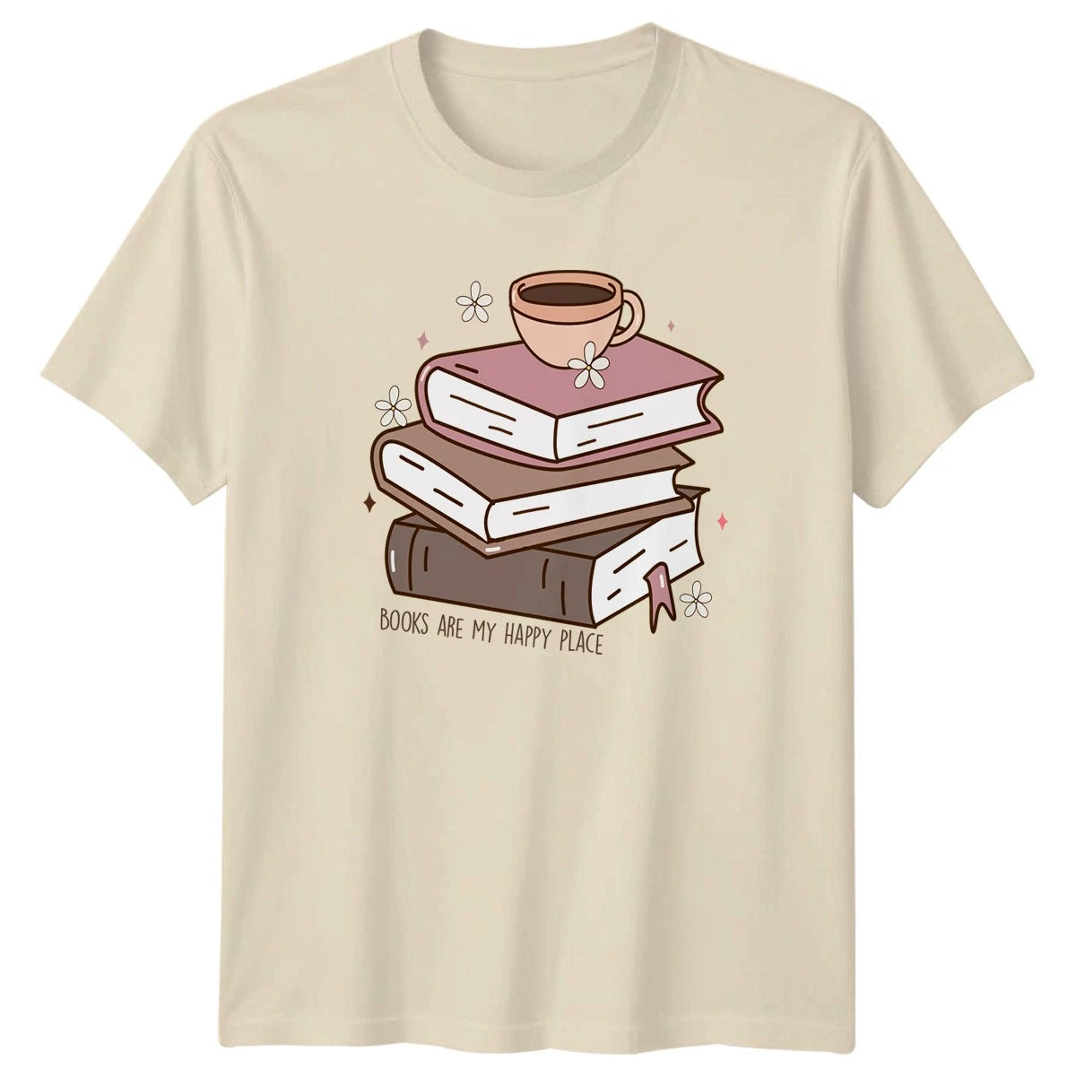 Books Are My Happy Place T-Shirt Cozy Reading Book Lover Gift For Him