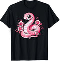 Kawaii Pink Snake and Flowers Year of Snake Girls T-Shirt