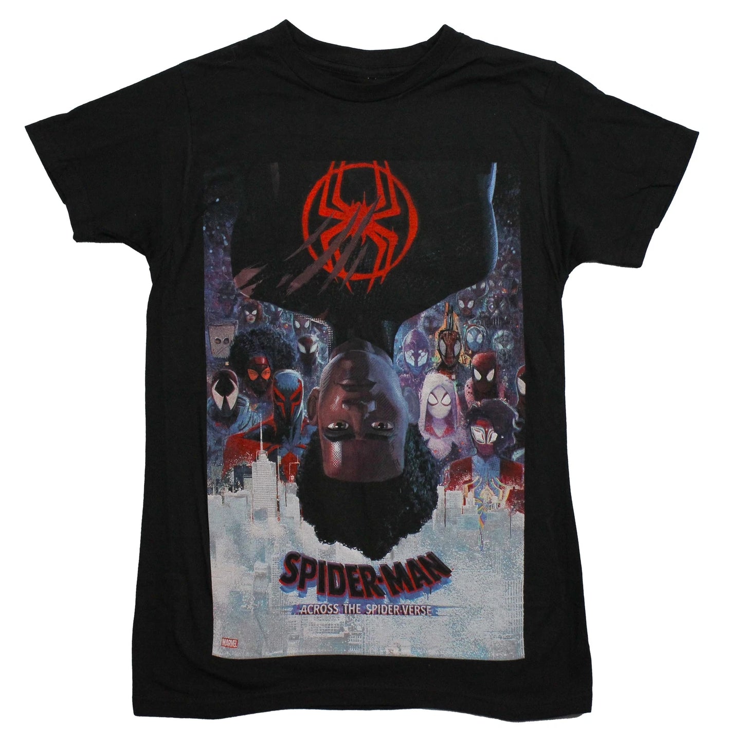 Spider-Man Across the Spider-Verse Mens T- Shirt - Miles Upside Down Poster