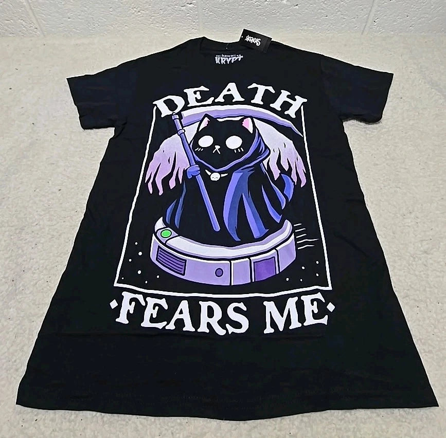 Kawaii Krypt Death Fears Me Graphic T-Shirt 2XL (BB)