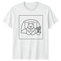 Kawaii Bear and Flowers Design Mens T-Shirt Womens Tee Graphic Unisex