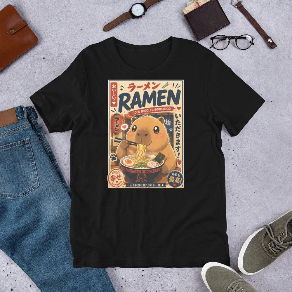 Kawaii Capybara Eating Ramen Anime Japanese Noodle Lover t-shirt