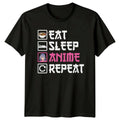 Eat Sleep Anime Repeat Ramen Kawaii Girl Graphic T-Shirt