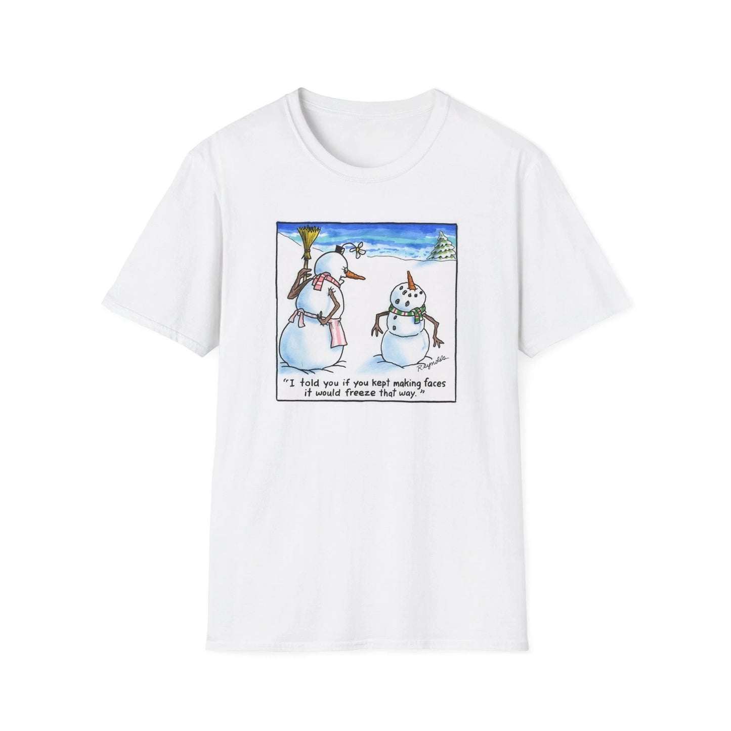 Cartoon Snowman Funny Quote T-Shirt, Holiday Winter Tee, Christmas Snowman