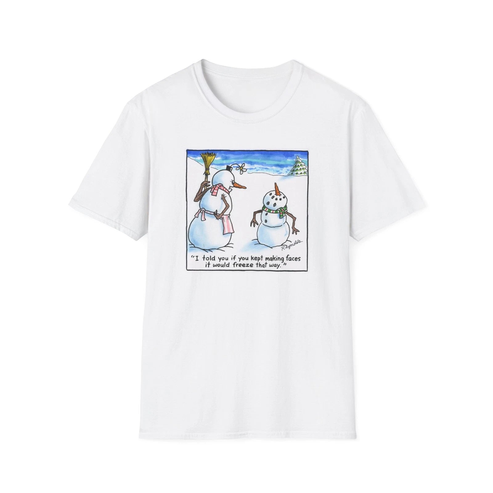 Cartoon Snowman Funny Quote T-Shirt, Holiday Winter Tee, Christmas Snowman