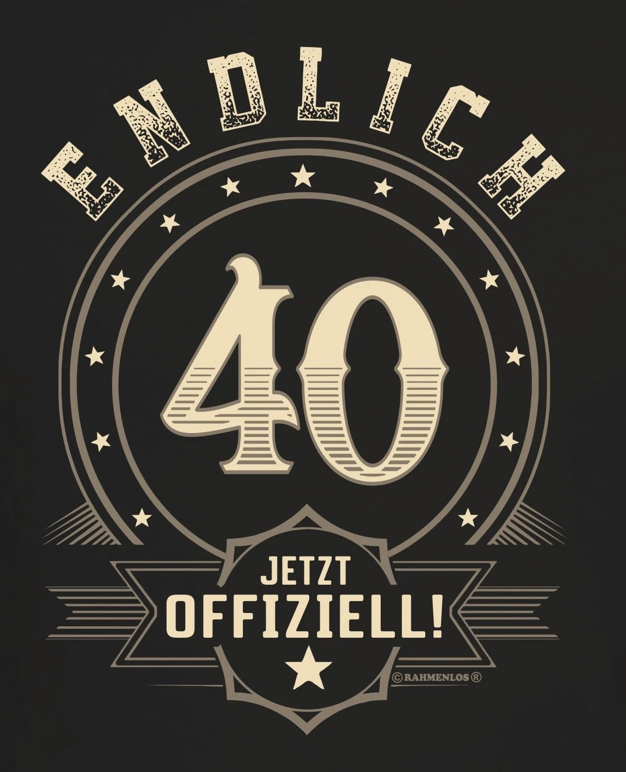 40th Birthday Men's T-Shirt Finally 40 - Now Official Quote Shirt Gift