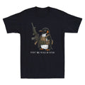 Flight Was Never An Option Funny Tactical Penguin Meme Humor Quote Men's T-Shirt