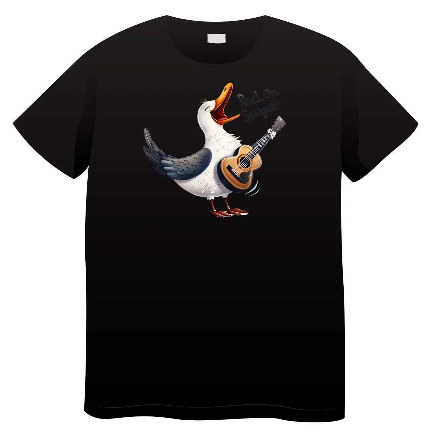 Funny Seagull Motif T Shirt