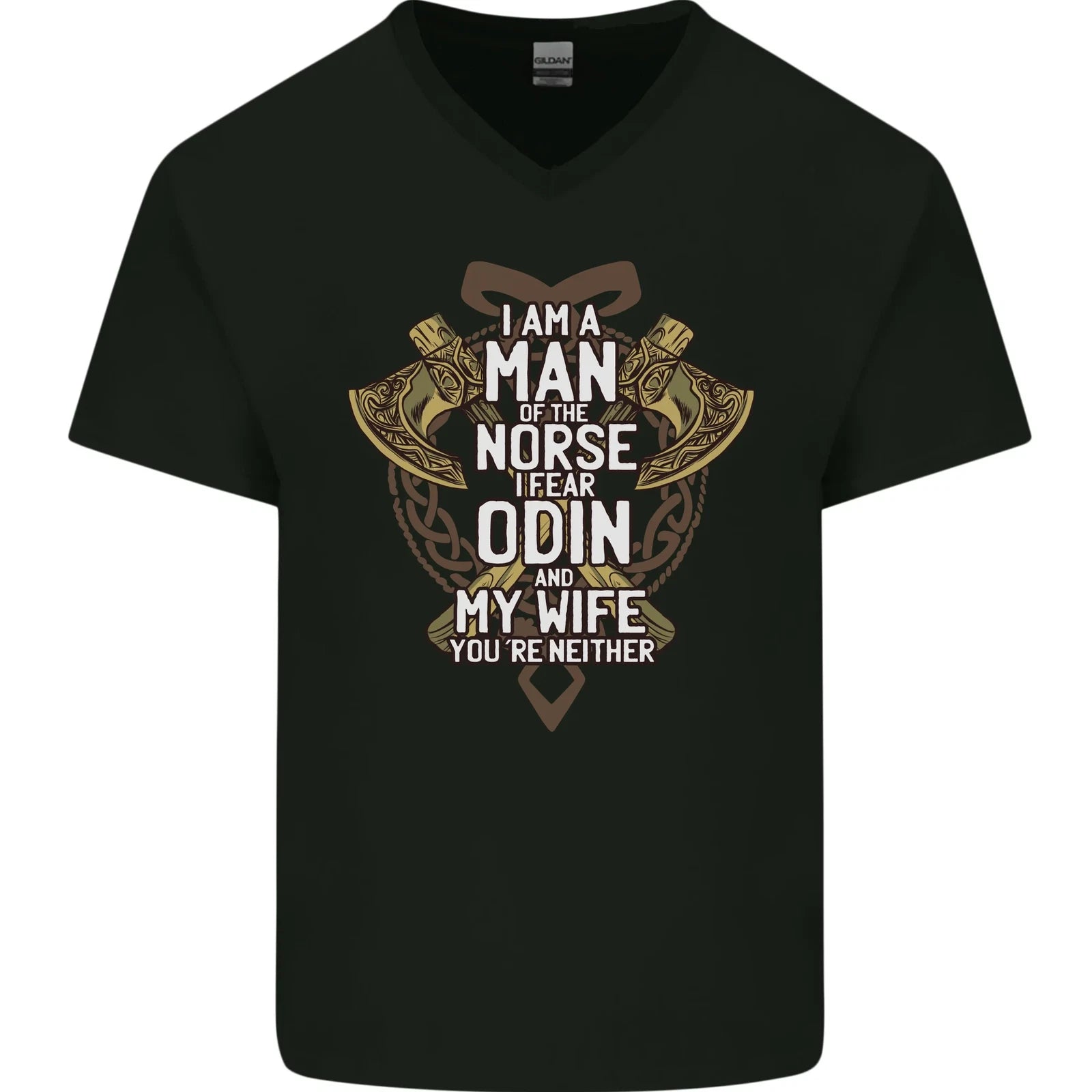 Funny Viking Wife Quote Wedding Anniversary Mens V-Neck Cotton T-Shirt