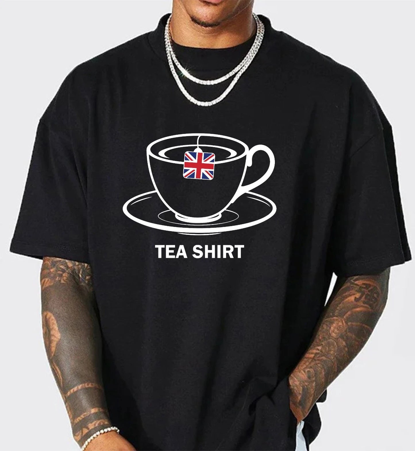 Funny Tea Shirt British Tea Lover T-Shirt UK Tea Cup Tee - Birthday Gift Tee Top
