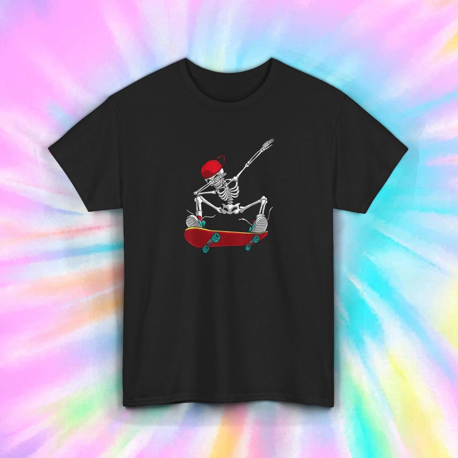 Skeleton Skater T-Shirt S-5XL Funny Dab Skateboarding Gift for Skaters