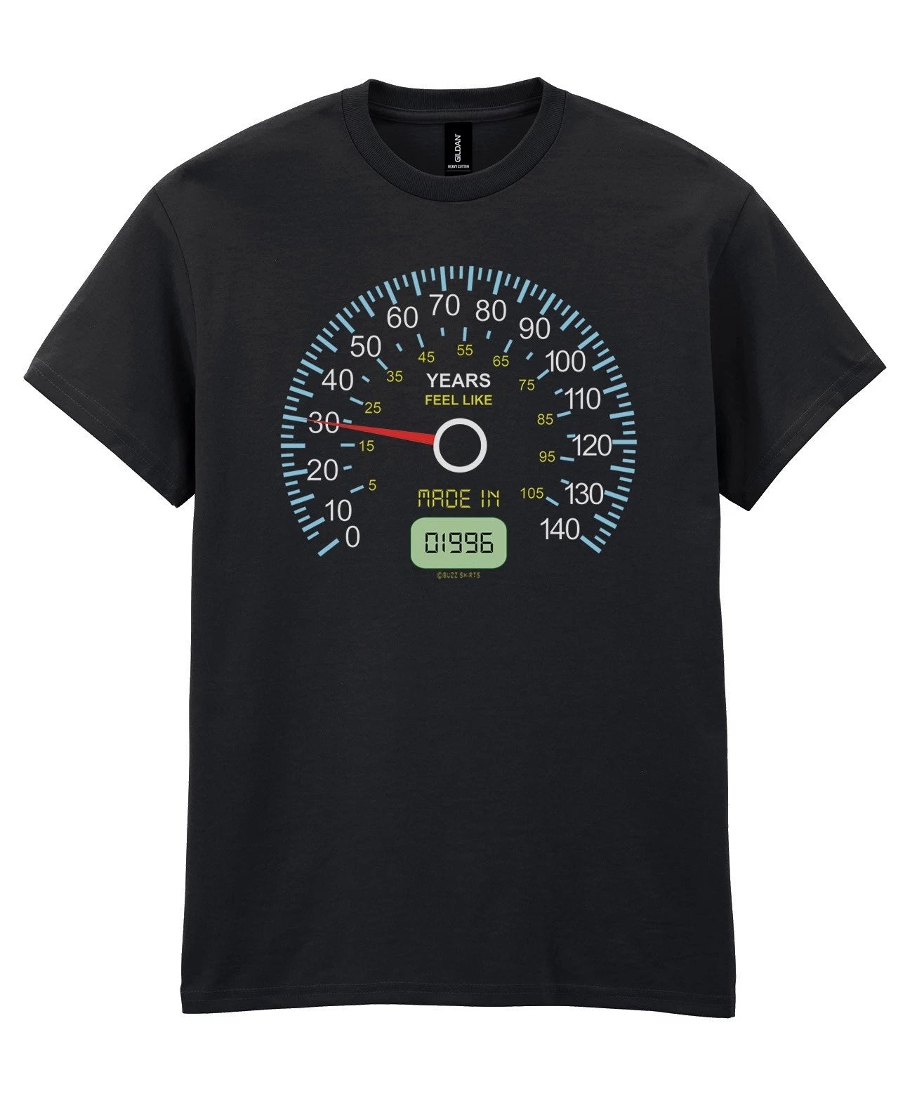 Mens 30th Speedometer 1996 Birthday T-Shirt - Personalised Option- 30 Years Gift