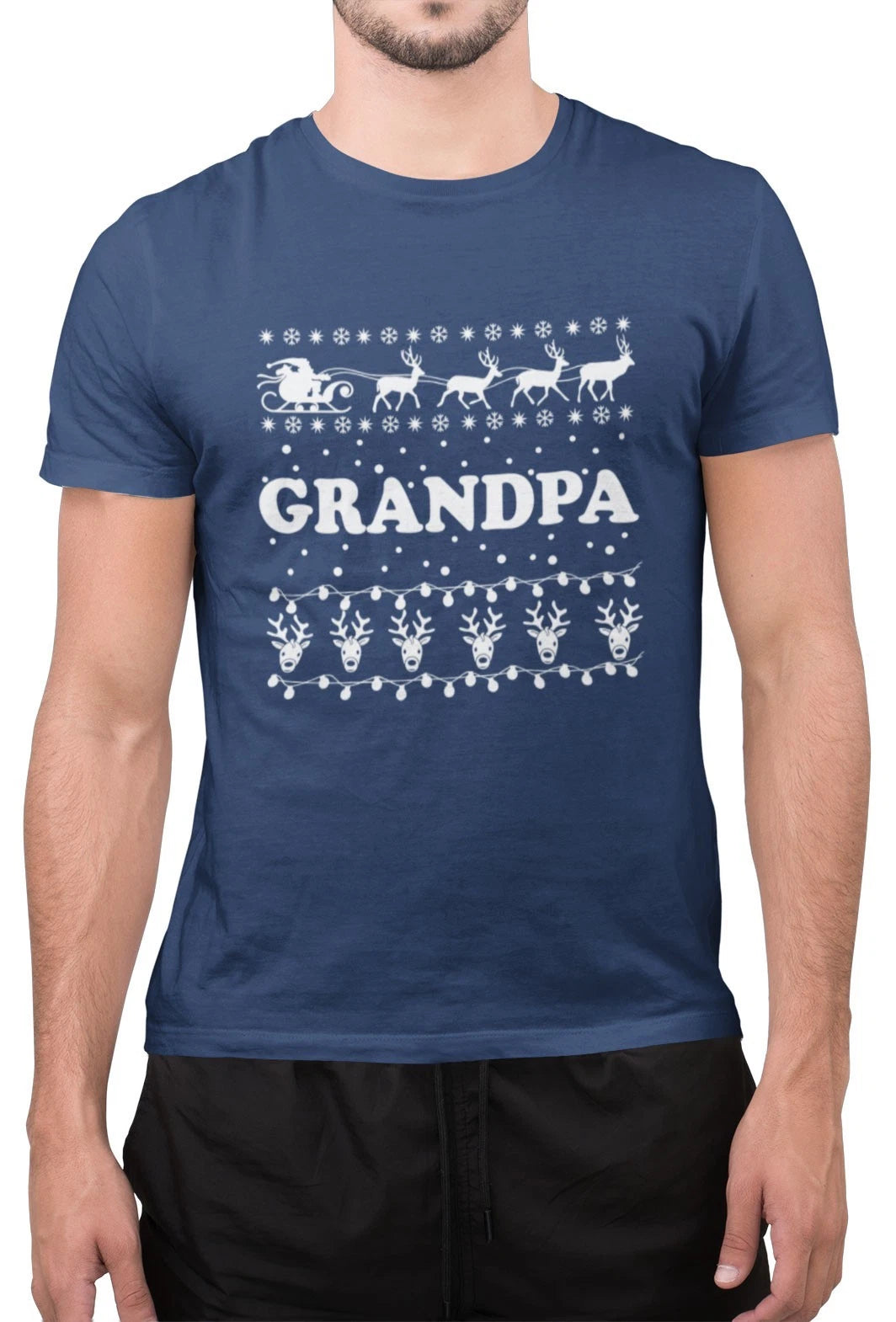 Merry Christmas Sarcastic Cute Grandpa Print Tee Xmas Adults T-Shirt