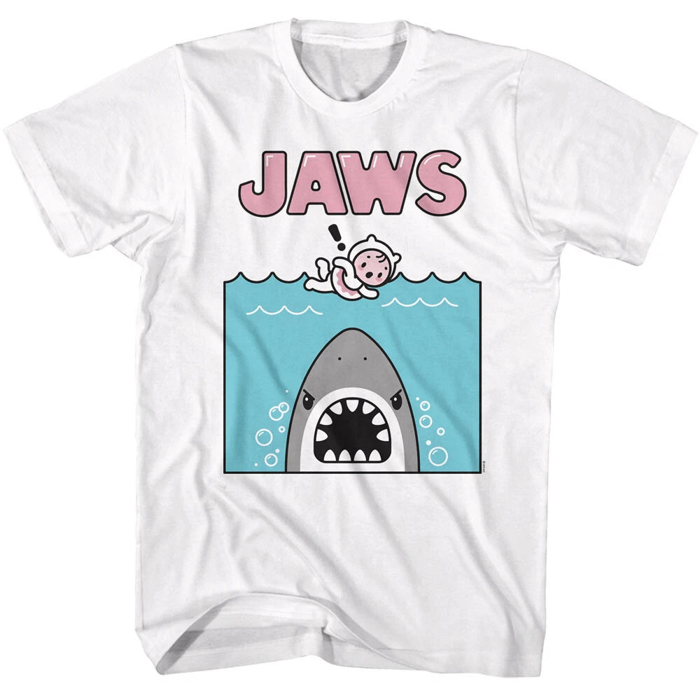 Jaws 70's Thriller Movie Great White Kawaii Swim Attack Men's T Shirt