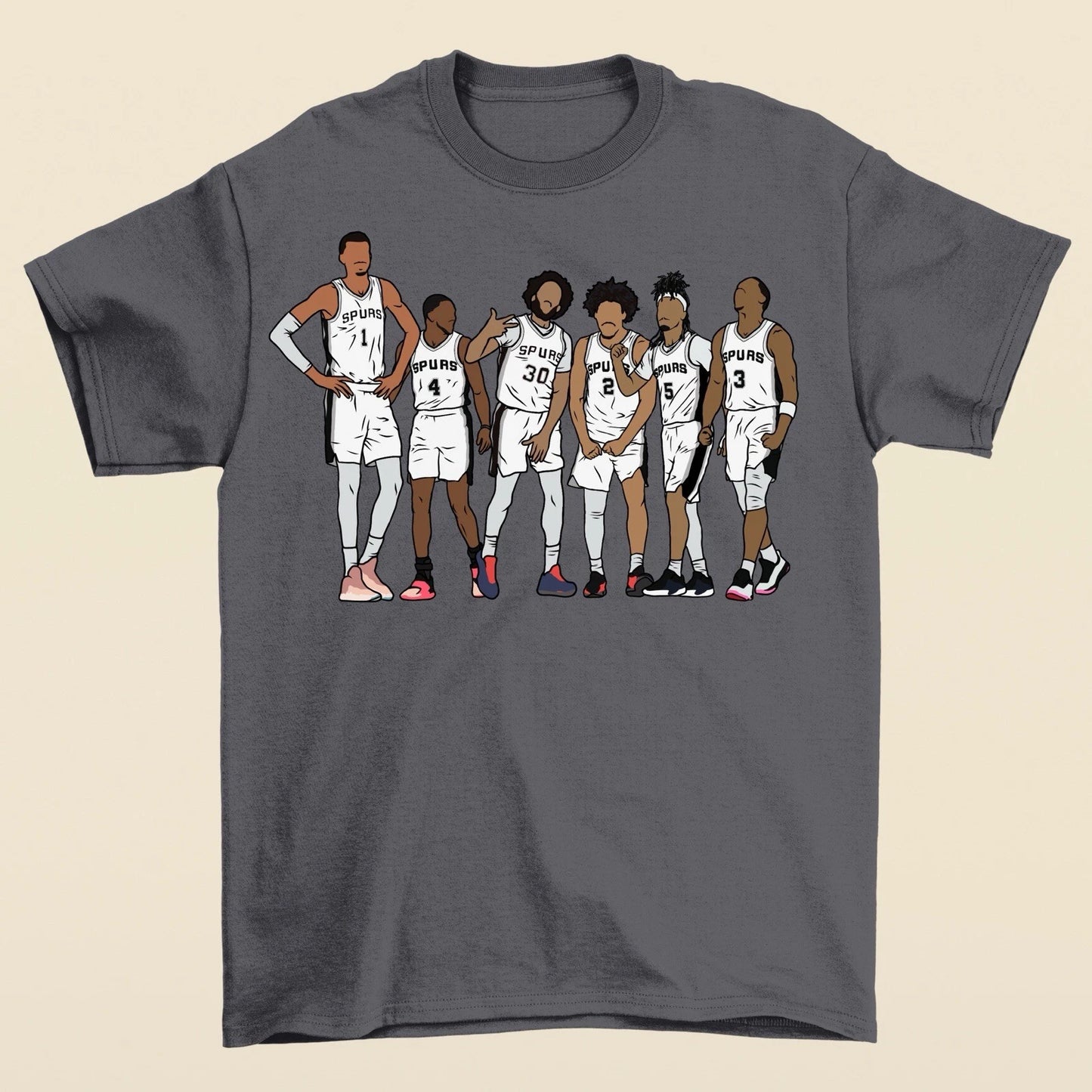Wemby, Fox, Julian, Harper, Castle & Keldon San Antonio Basketball T-Shirt