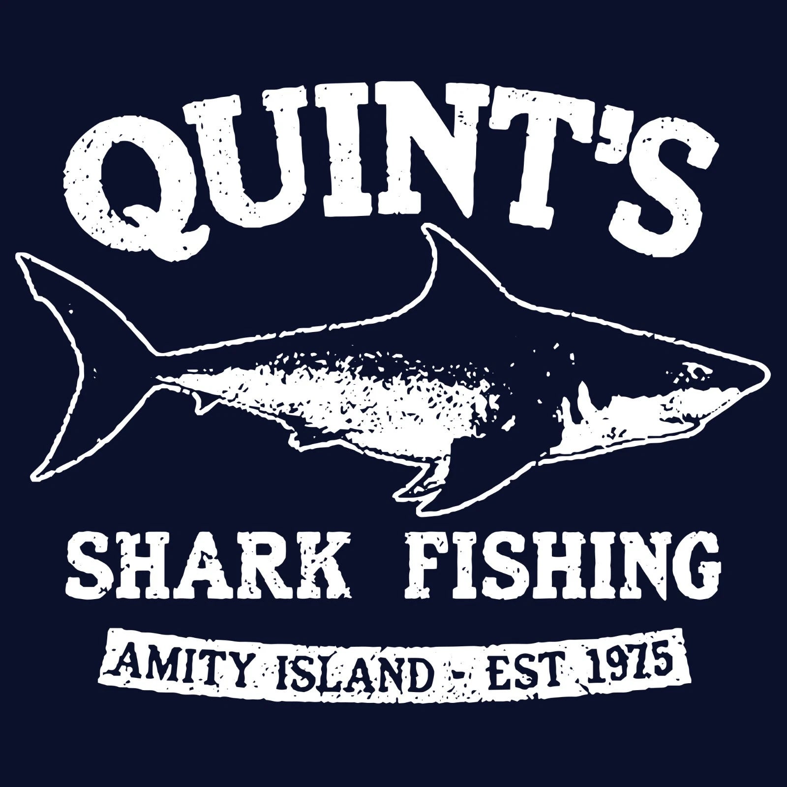 Quints Shark Fishing T Shirt Jaws Amity Island Horror Movie Fan Tee  SM-5XL