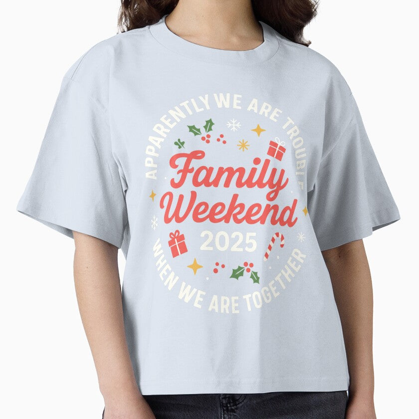 Retro Family Weekend 2025 Christmas We Are Together Matching T-Shirt, Funny Holiday Family Gathering Gift, Retro Xmas Reunion Graphic Tee by JoyBoyStudio1