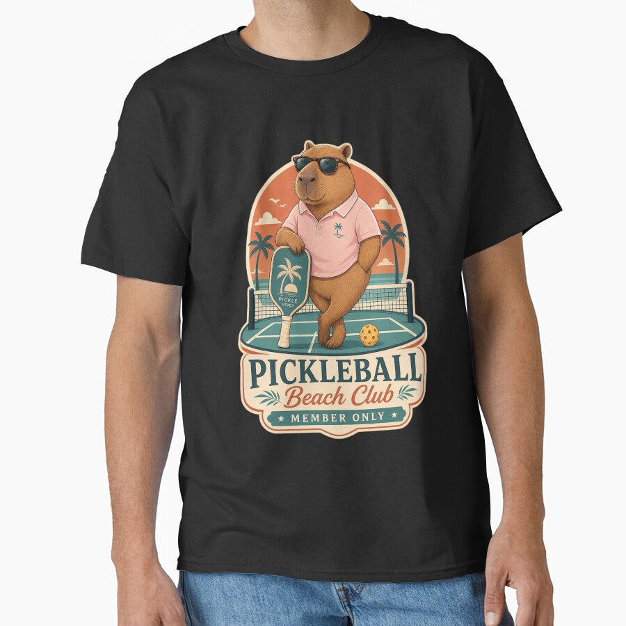 Funny Capybara Pickleball Beach Club Sticker by mo-carnival