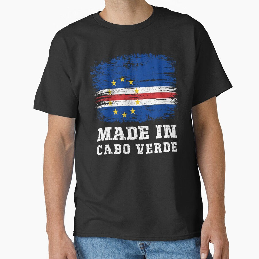 Made in Cabo Verde Vintage Distressed Flag by Dmetalx Art Apparel