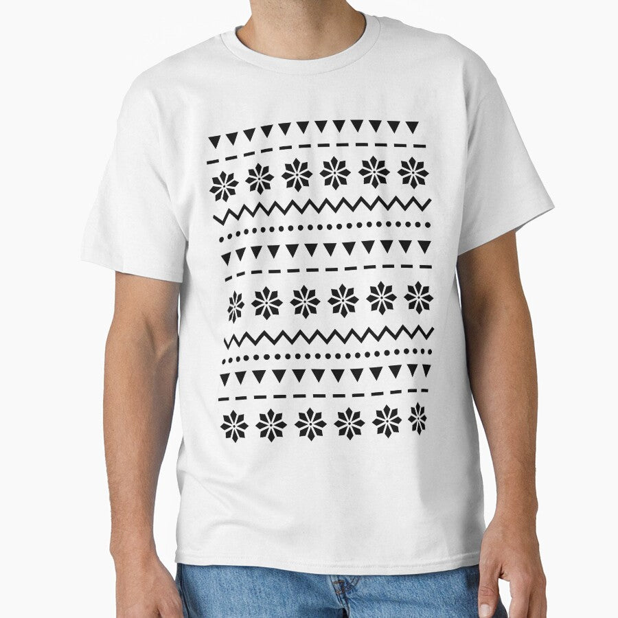 Vintage Christmas Sweater Pattern Black - Holiday Pattern by SheetalMourya
