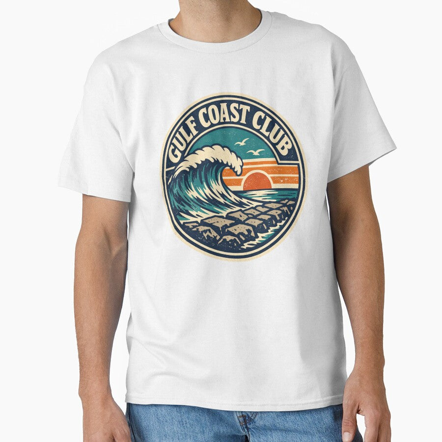 Gulf Coast Club Surf Sticker – Vintage Jetty Break Wave Decal by Fierce Wave Supply Co.