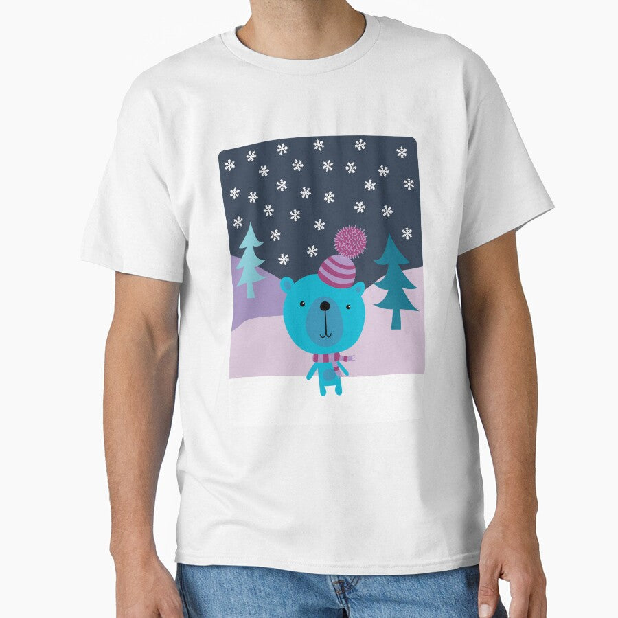 Blue Bear in the Snow - Cute Winter Holiday design by Cecca Designs by Cecca-Designs