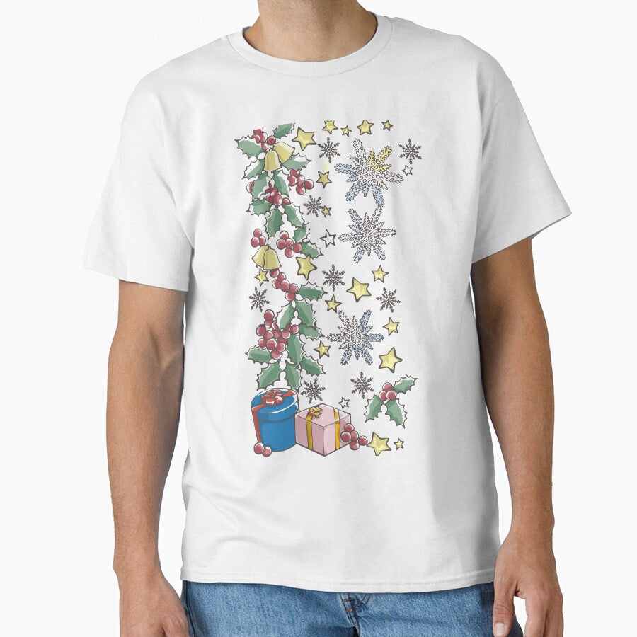 Christmas holly, snow, and present pattern by RaionKeiji