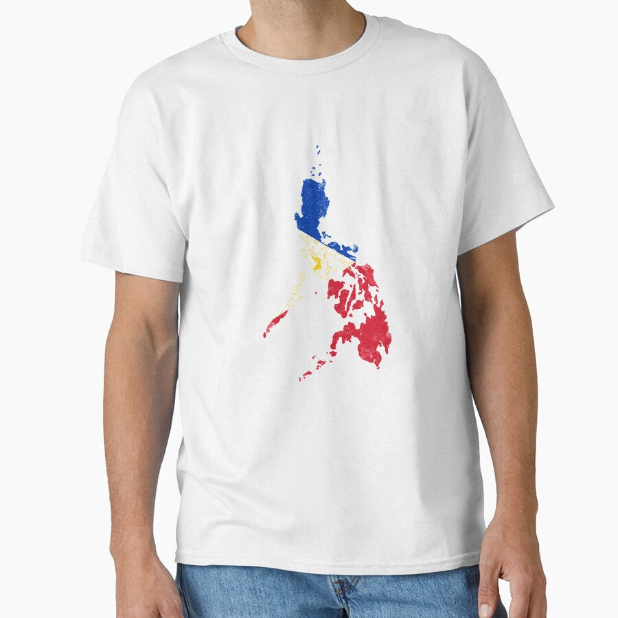 Philippines Flag Map tshirt distressed vintage by farhanhafeez