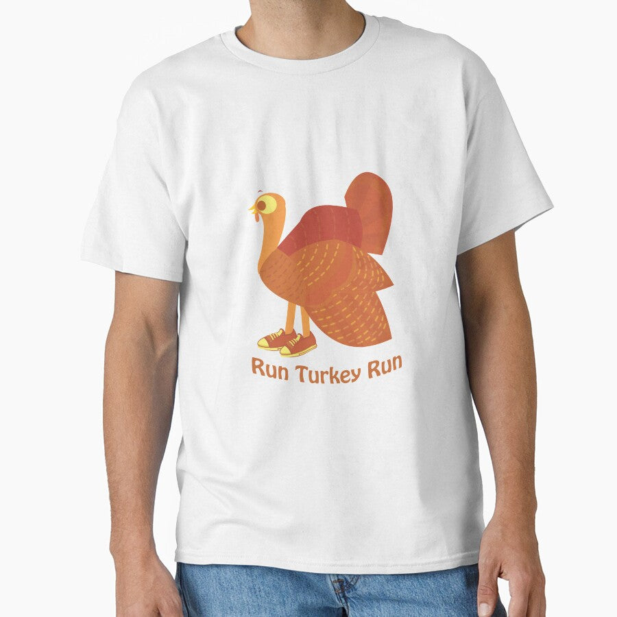 Run Turkey Run Cartoon Turkey Wearing Running Shoes by Hedgie Designs