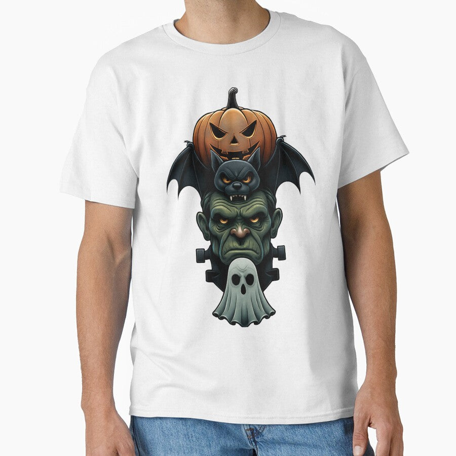 Monster Stack Halloween Trio | Frankenstein Pumpkin Bat and Ghost by EchoPrint Co.