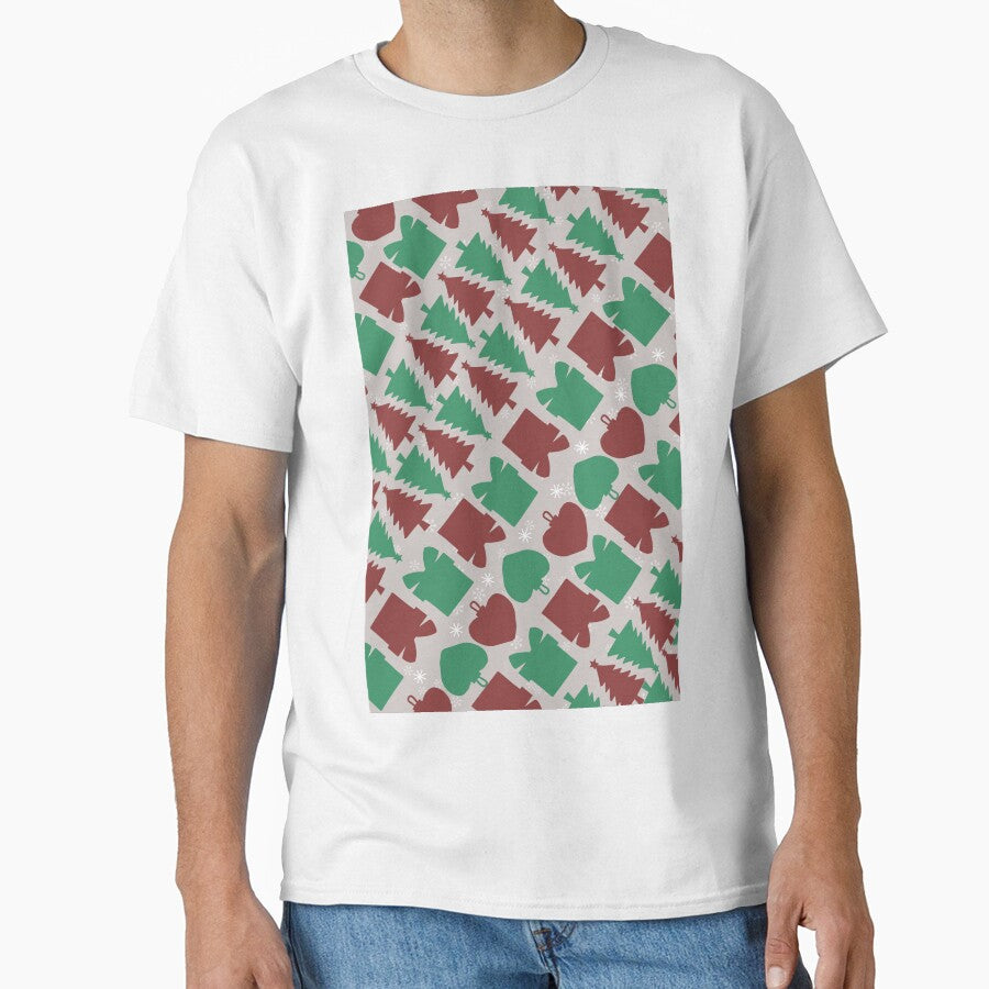 Red & Green Christmas Trees and Gift Boxes Pattern. by HopeAndHustle