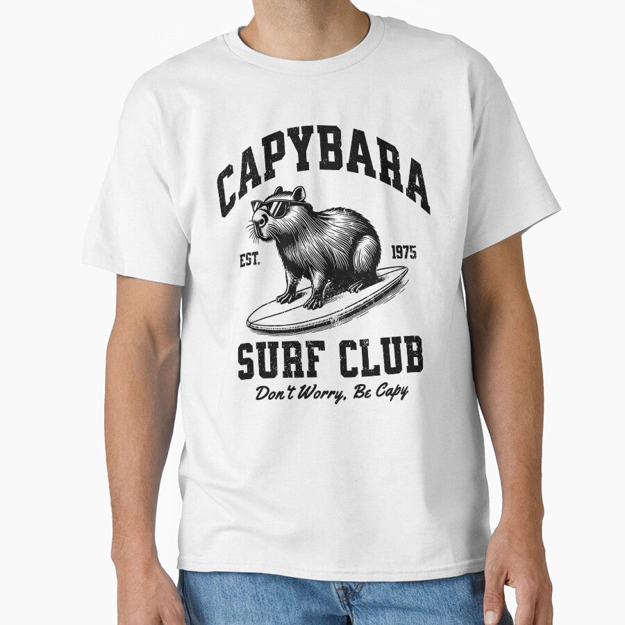 Vintage Capybara Surf Club Don’t Worry Be Capy by EthosWear