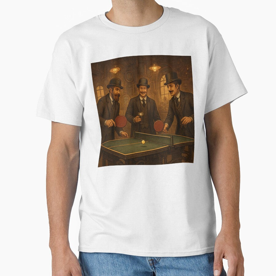 Gentlemen's Ping Pong & Porter Society - Vintage Victorian Table Tennis T-Shirt by OhMyPingCo