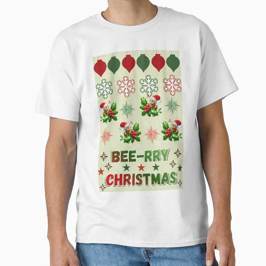 Bee-rry Christmas Cute Bee Pattern by HopeAndHustle