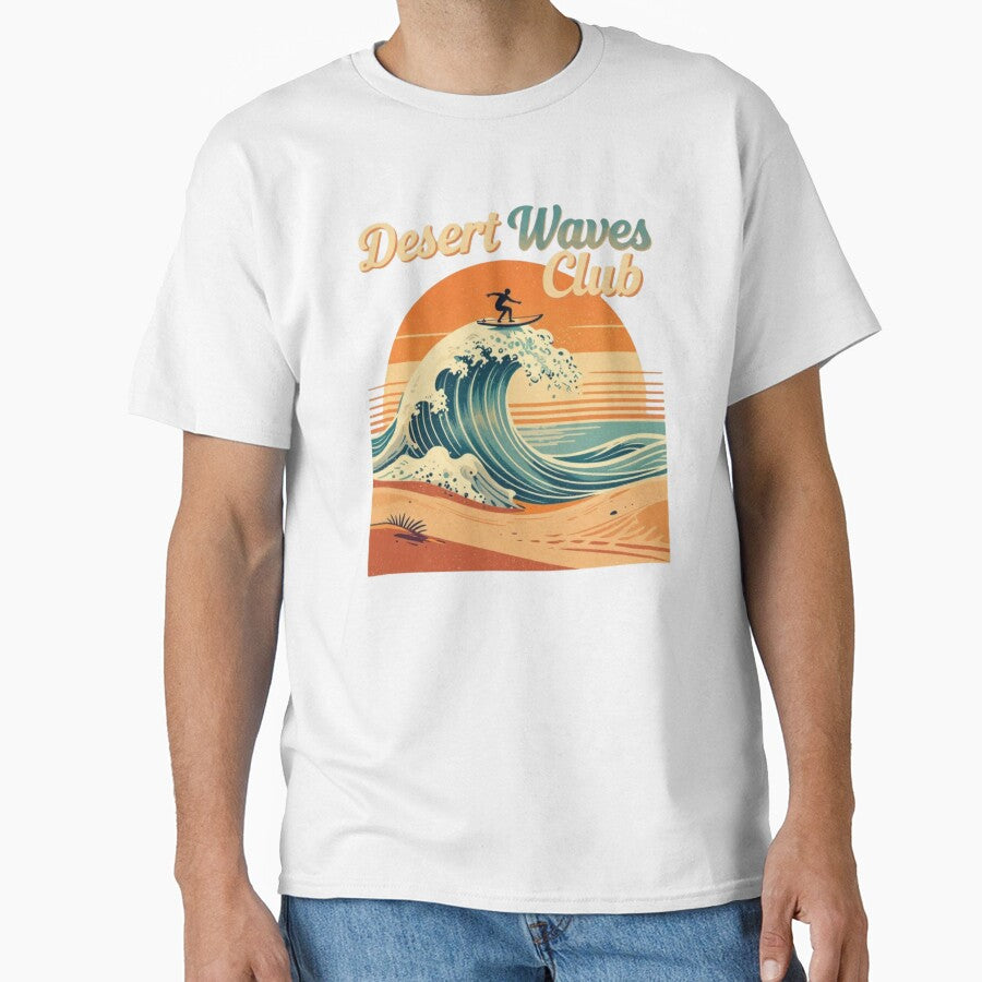 Desert Waves Club Retro Surf Vintage Aesthetic by VibeFactoryOfc