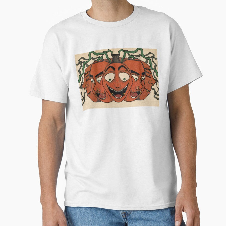 Pumpkin with faces and piercings by Esjumee