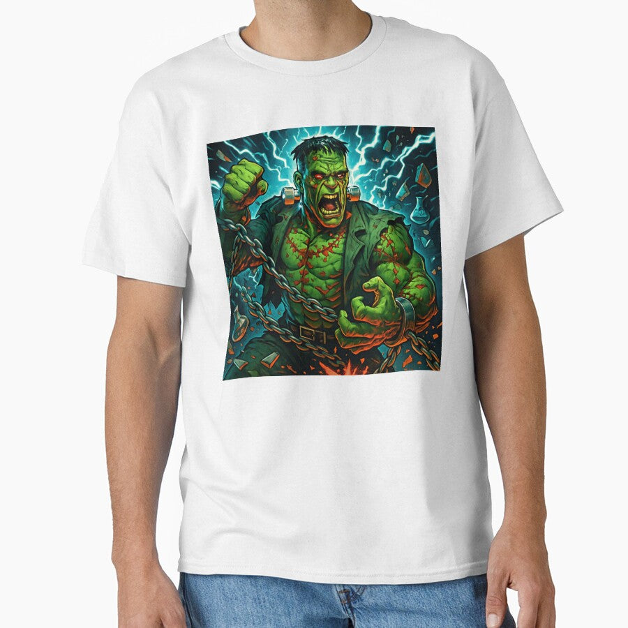 Frankenstein Unleashed – Powerful Electric Monster Art by DamianRoy88