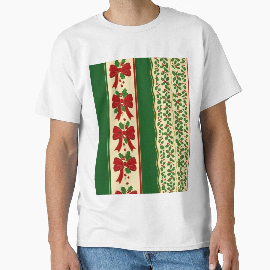Christmas Holly & Ribbon Seamless Pattern by graphicnew