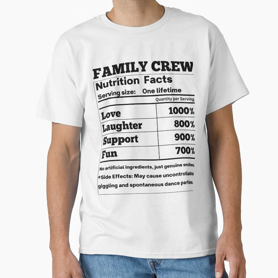 Family Crew nutrition facts funny foodie label by MorningTeeNmore