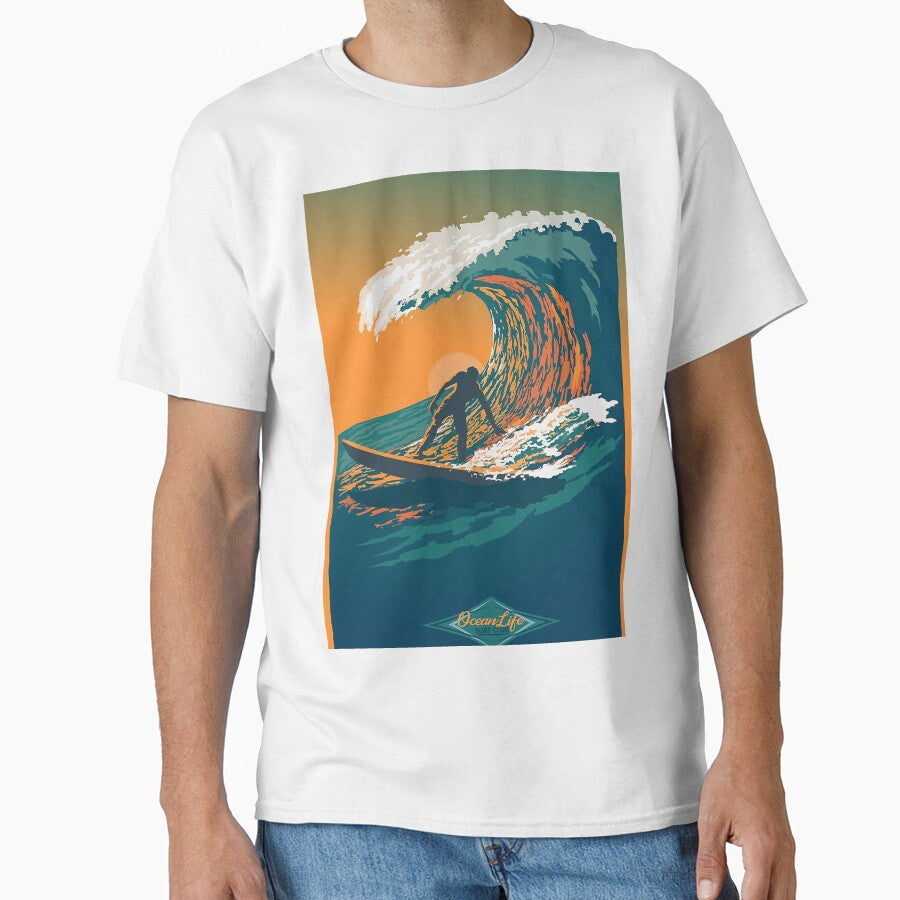 Ocean Life Surf Club retro surf poster by travisbarke