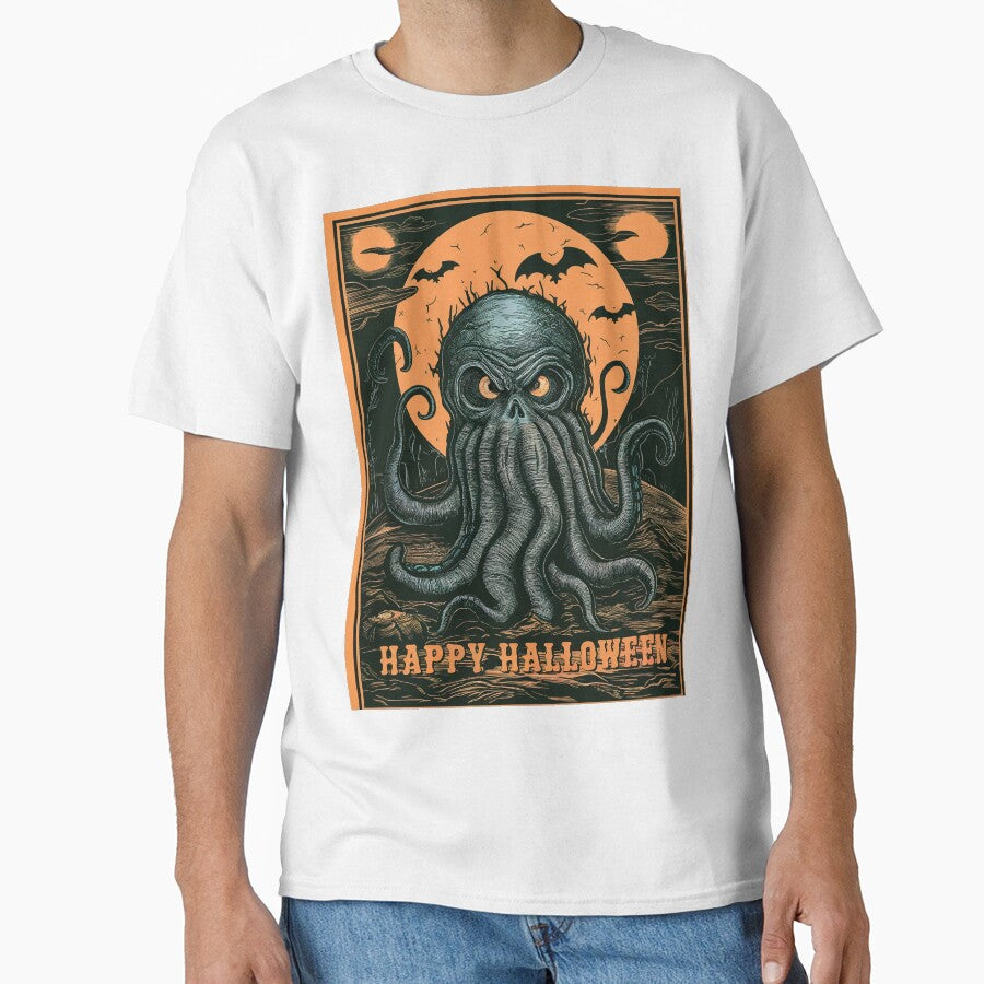 Retro Happy Halloween Tentacle Monster Greeting Card by DreamCraze