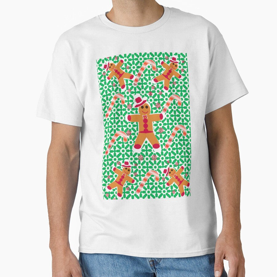 Cute Gingerbread Candy Cane Christmas Seamless Pattern by HopeAndHustle