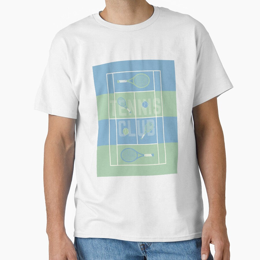 ​Vintage Preppy Tennis Club Aesthetic Illustration by HBBS DESIGNS