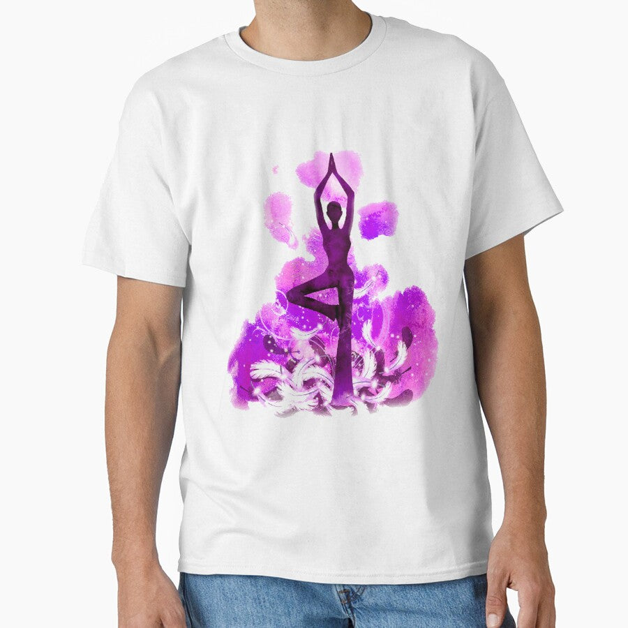 The yoga tree pose in purple by munaykidisenios